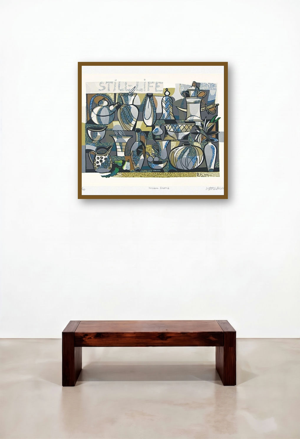 Hidden Sword (Still Life) by artist Jyoti Bhatt displayed in a Transitional Dining Room