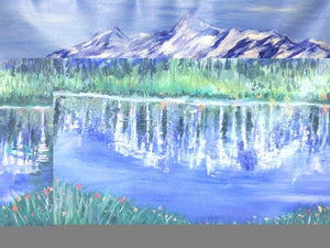 Himalayan Summer (The Village Band) by Kiran Bableshwar, Print Oil Landscape Painting on Canvas, X-Small Horizontal Wall Art