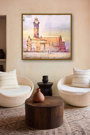 History Is Nostalgic (Twilight at the Tower) by artist Mohd Qaseem Farooqui displayed in a Curated gallery