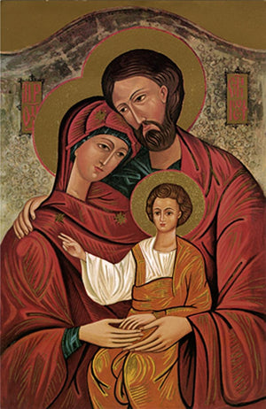Holy Family 3 by Ns Art, Print Acrylic Religious Painting on Canvas, X-Small Vertical Wall Art