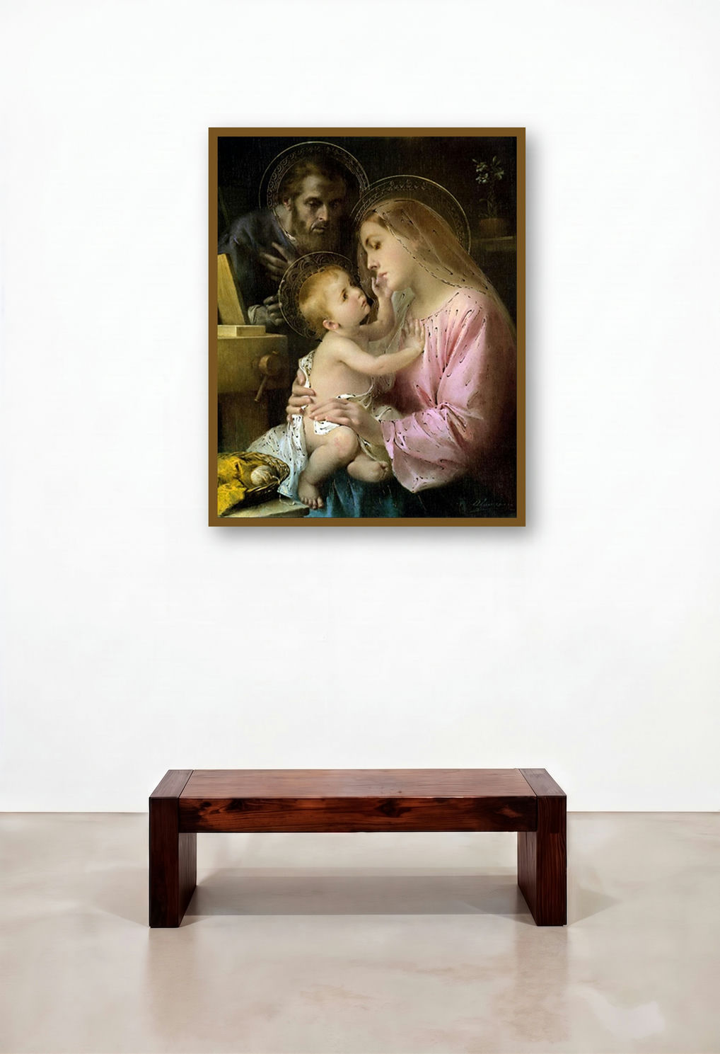 Holy Family 4 by artist Ns Art displayed in a Transitional Hotel Suite