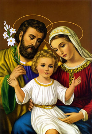 Holy Family 5 by Ns Art, Print Acrylic Religious Painting on Canvas, X-Small Vertical Wall Art