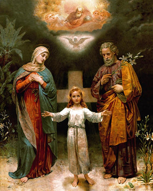 Holy Family 7 by Ns Art, Print Acrylic Religious Painting on Canvas, X-Small Vertical Wall Art