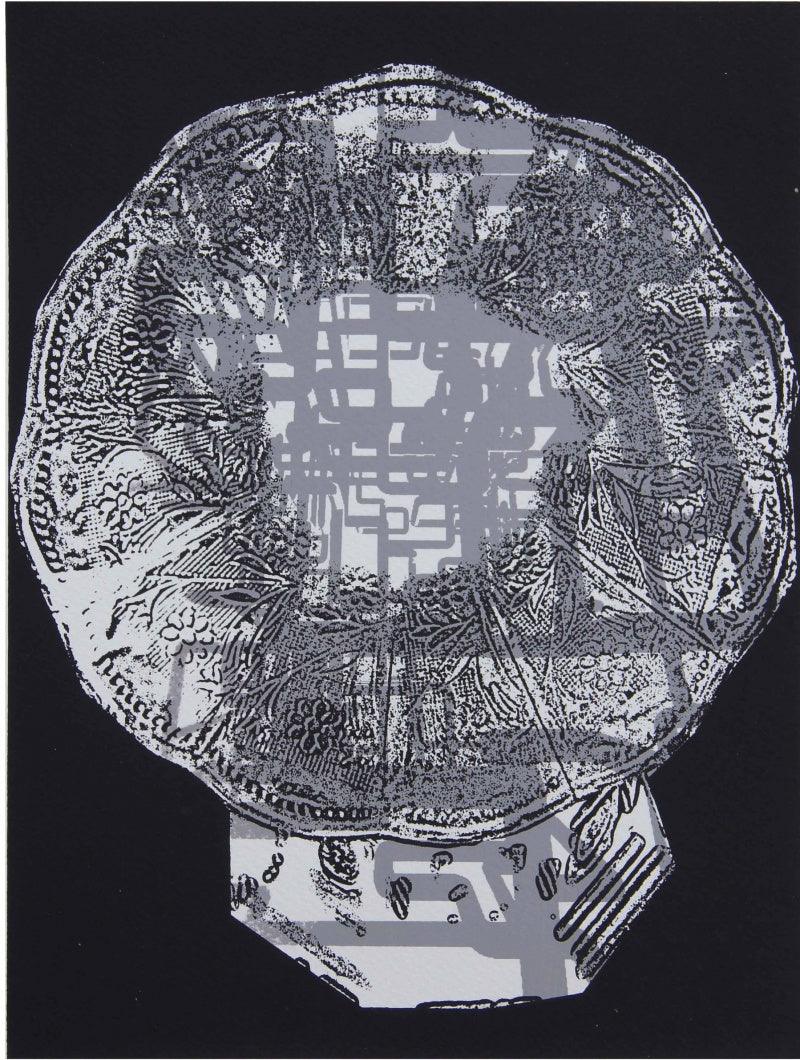 Abstract mixed media drawing titled 'Homeland 9', 10x8 inches, by artist Deepak Sinkar on Paper