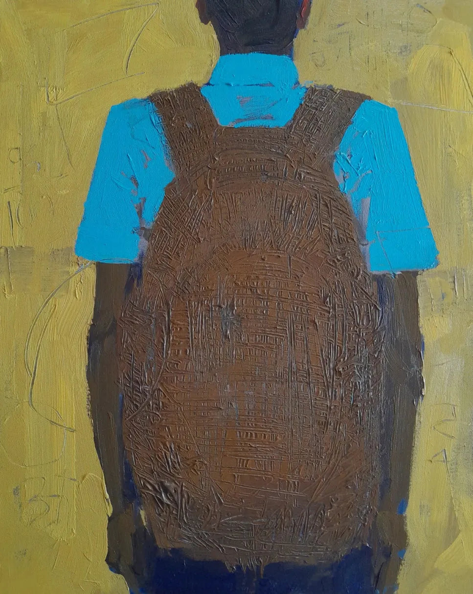 Figurative acrylic painting titled 'Hope 2', 30x24 inch, by artist Suresh Nattar on Canvas