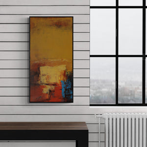 Preview of 'Horizon (Ember Horizon)' Painting by Siddhesh Rane shown on a wall in a furnished room.
