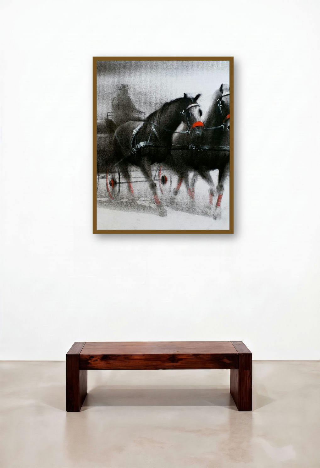 Horse Carriage 1 (The Carriage Ride) by artist Ganesh Hire displayed in a Eclectic Reception Area