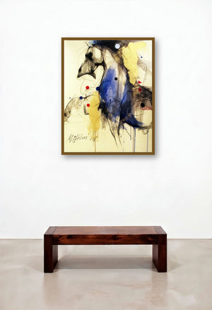 Horse I (Fluidity and Form) by artist Mithun Dutta displayed in a Minimalist Foyer