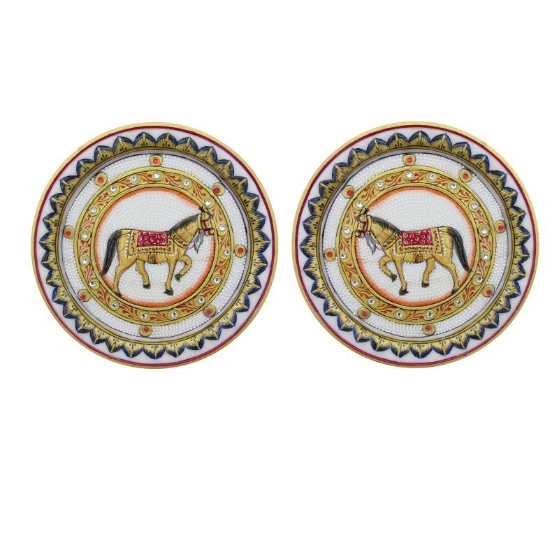 Horse Pair Plates by Ecraft India | ArtZolo.com