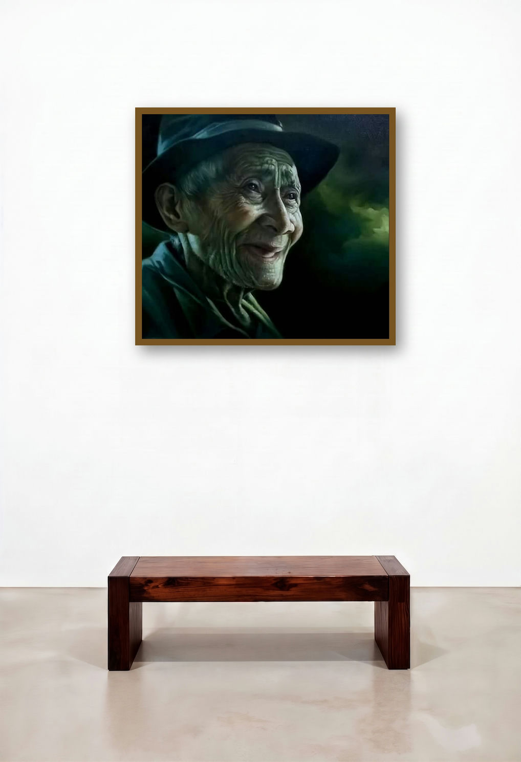 Hundered Years Ago by artist Balwinder Singh displayed in a Transitional Hotel Lobby