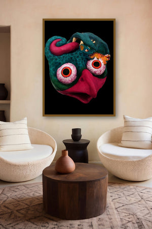 Hunter only thougths 2 (Creature of Dreams) by artist Rainer Clemens Merk displayed in a Luxury gallery