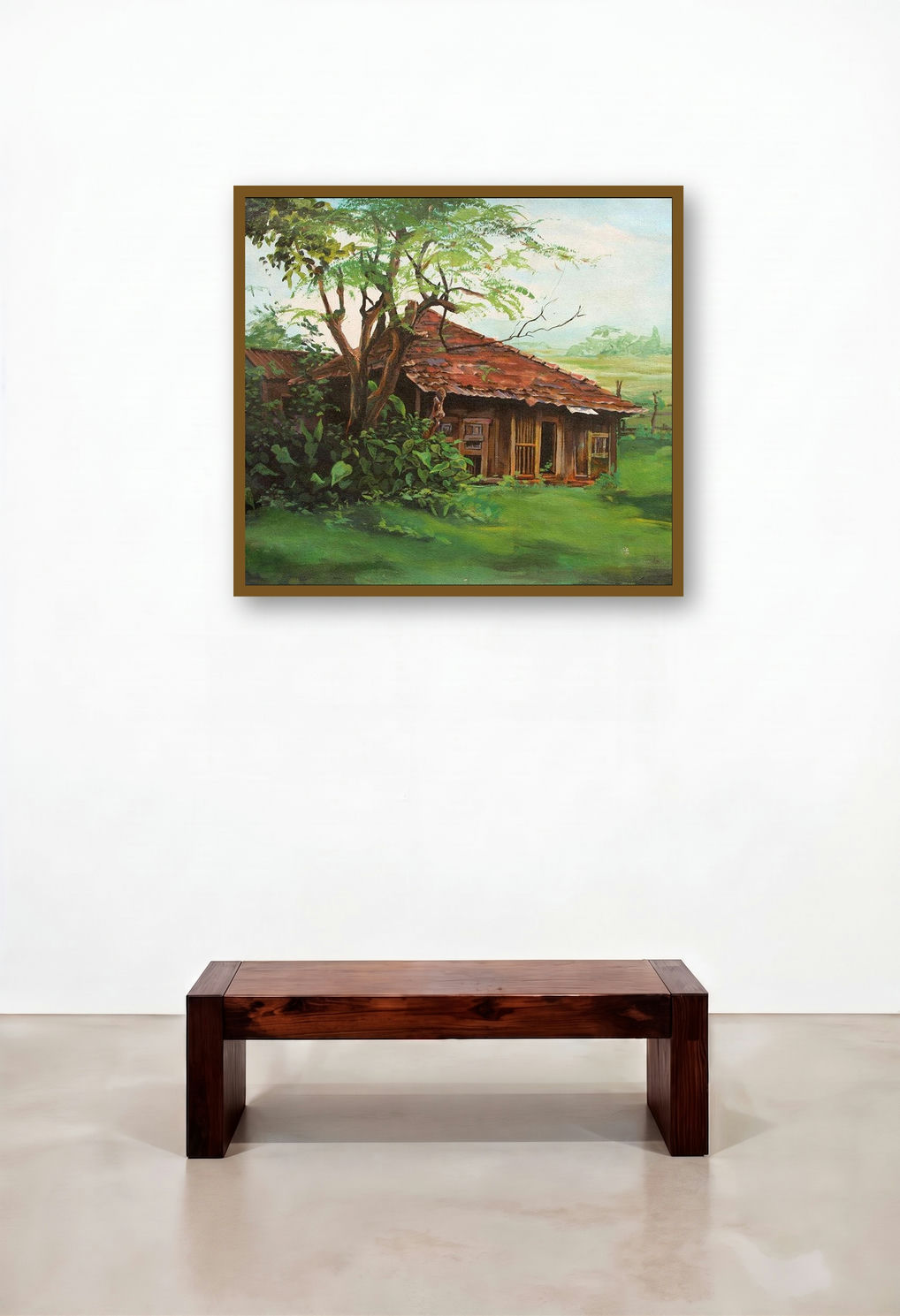 Hut 2 (Village Home) by artist Chandrashekhar P Aher displayed in a Contemporary Lounge