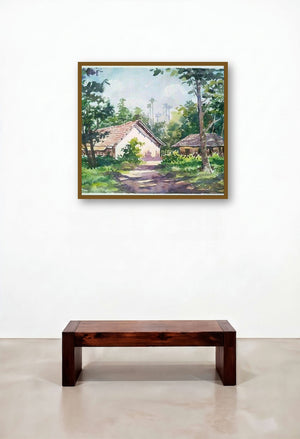 Hut (Forest Hideaway) by artist Gaurishankar Behera displayed in a Elegant Hotel Suite