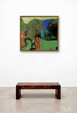 Hybrid (The Whispers of Paradox) by artist Mithun Dasgupta displayed in a Traditional Lounge