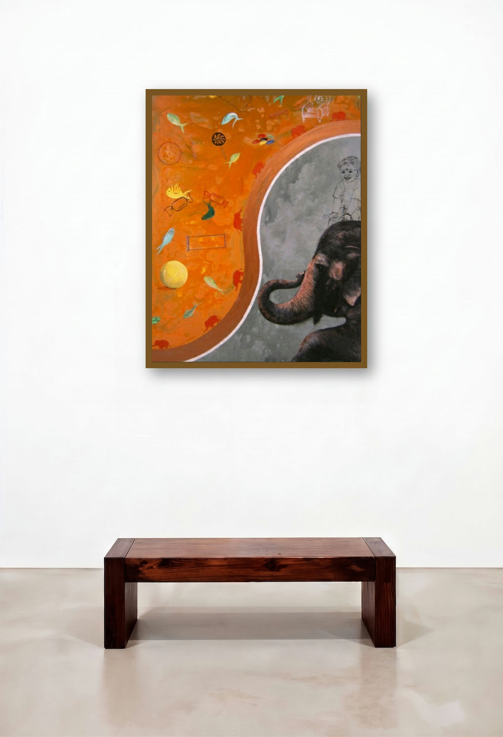 I Am In Here (A Dreamlike Journey) by artist Raghavendar Angali displayed in a Art Deco Hotel Suite