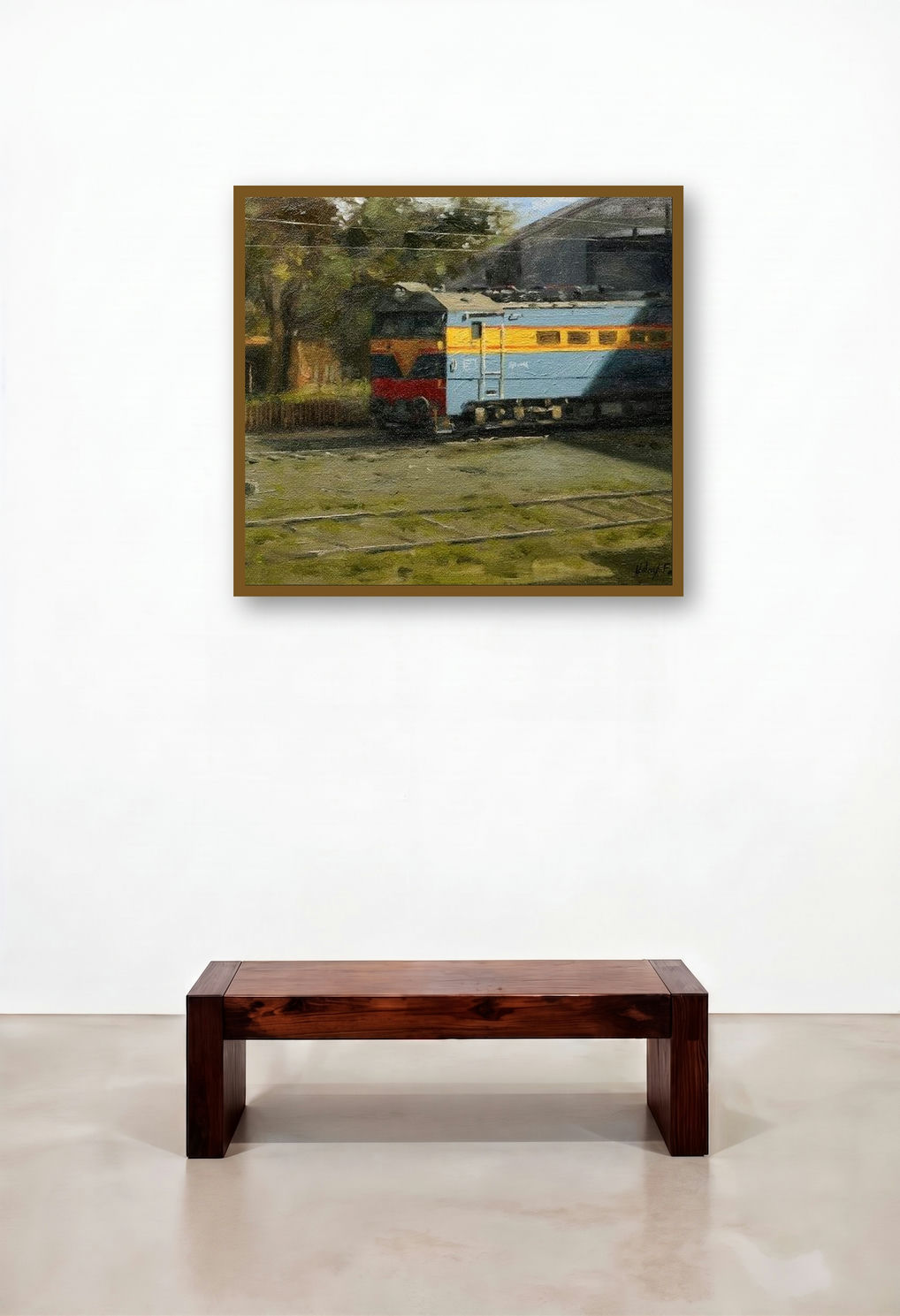 I Am In The Light (A Moment of Tranquility) by artist Uday Farat displayed in a Industrial Living Room