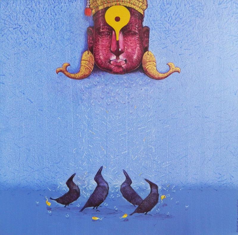 Animals acrylic painting titled 'I Need Justice', 24x24 inches, by artist Yogesh Lahane on Canvas