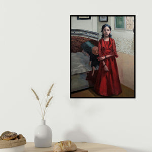 Swapnil Pate's 'Iccha' painting visualized above a sofa in a contemporary room.