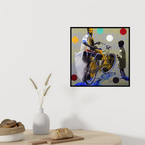 In-situ view of Manohar Rathod's 'Icewala' painting in a room