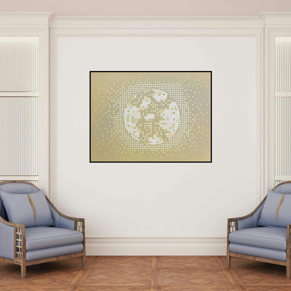 'Illusion 11 (Optical Illusion)' painting by Sameer Patil shown on a wall in a furnished room.