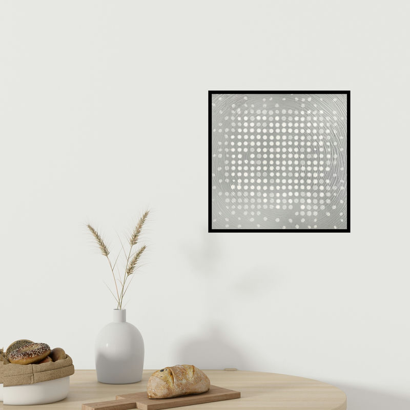 In-situ view of Sameer Patil's 'Illusion 4 (Concentric Circles)' painting in a room