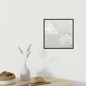 In-situ view of Sameer Patil's 'Illusion 6 (Shapes and Dots)' painting in a room