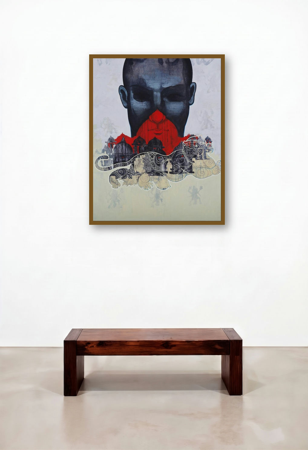 Imitating (The Urban Jungle) by artist Chaitanya Ingle displayed in a Minimalist Home Office