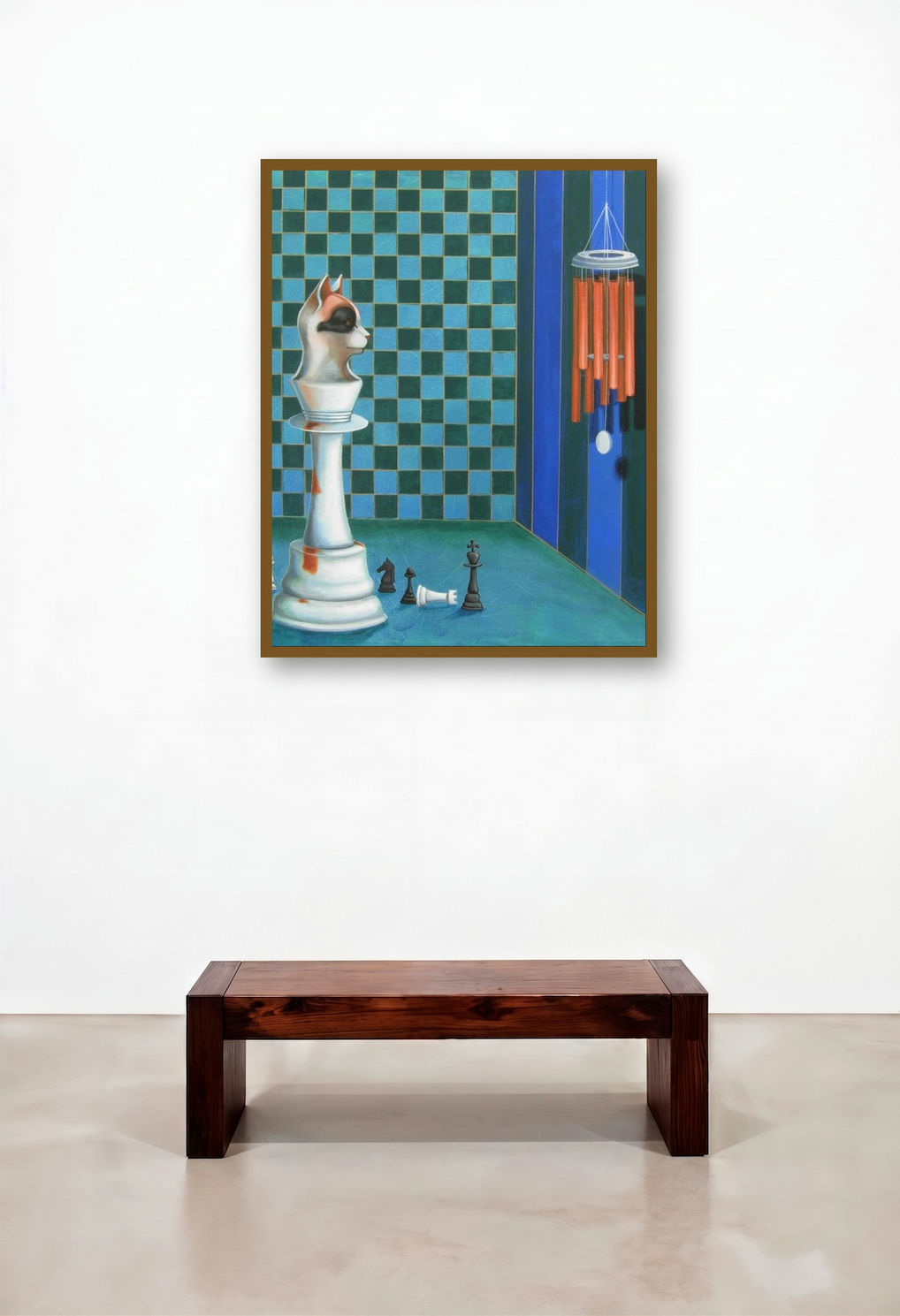Importance Of Sound (Checkmate) by artist Kushal Kumar displayed in a Scandinavian Reception Area