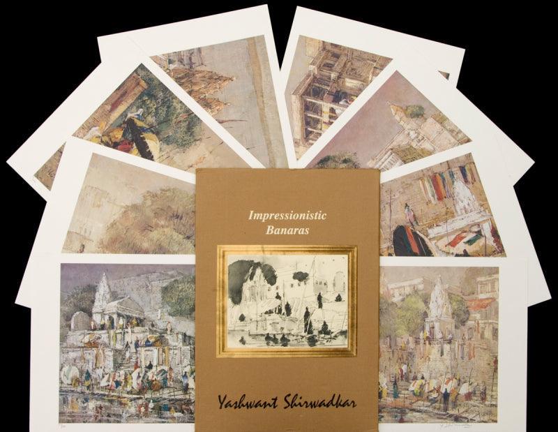 Religious serigraphs painting titled 'Impressionistic Banaras', 14x20 inches, by artist Yashwant Shirwadkar on Paper