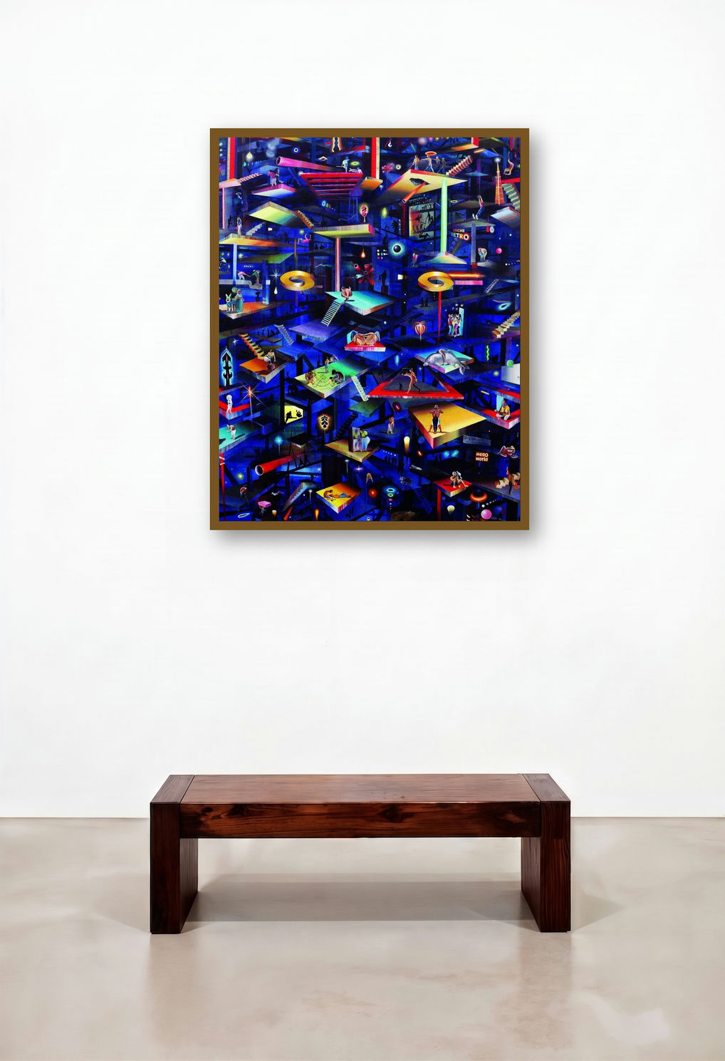 In Limbo (City of Dreams) by artist Bhagyanath C displayed in a Scandinavian Reception Area