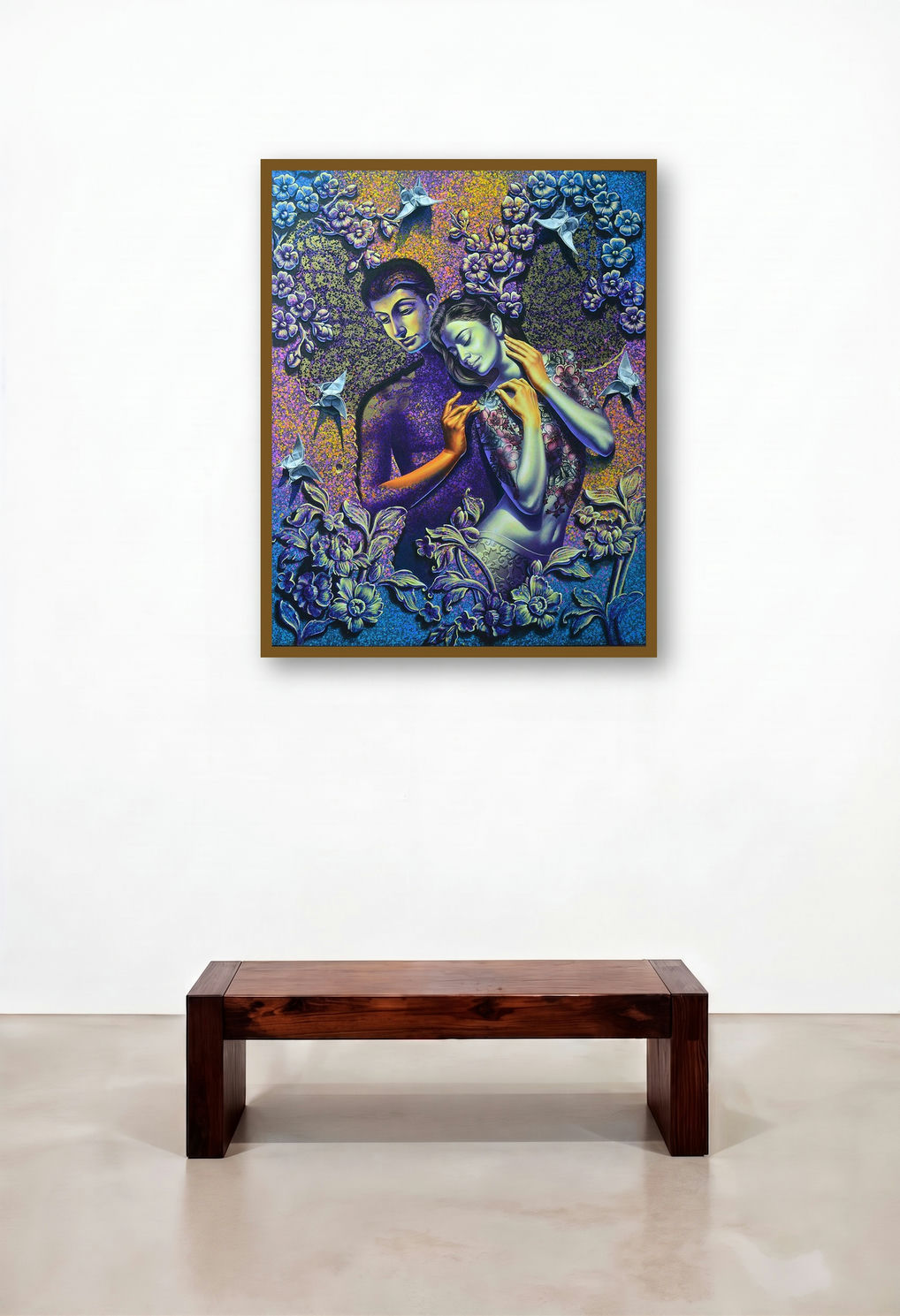 In Love 1 (Love in Bloom) by artist Prashanta Nayak displayed in a Contemporary Luxury Study