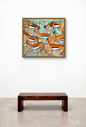 In Search Of Habitat (Urban Antelope) by artist Ranjith Raghupathy displayed in a Modern Penthouse