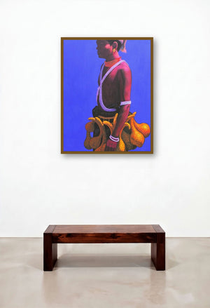 Incredible Tribal Beauty 7 (Tribal Youth) by artist Sunil Paraji Tambe displayed in a Classic Foyer