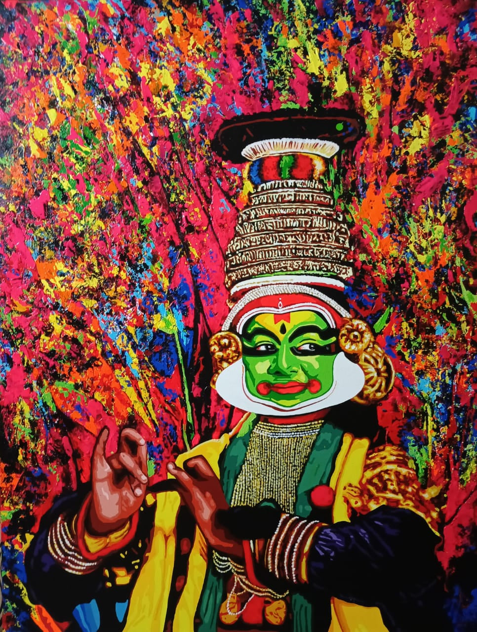 Indian Culture' religious acrylic painting by artist Sujit Karmakar, 43x33 inch, on canvas