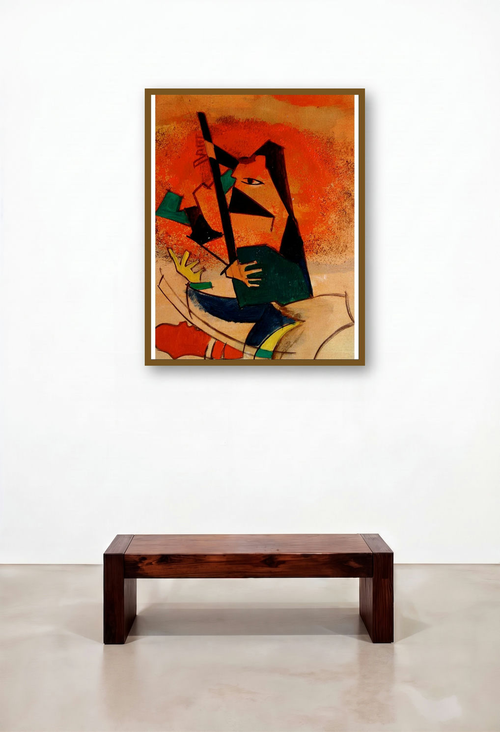 Indian Music (Rhapsody in Hues) by artist Chaitan Bhosale displayed in a Traditional Family Room