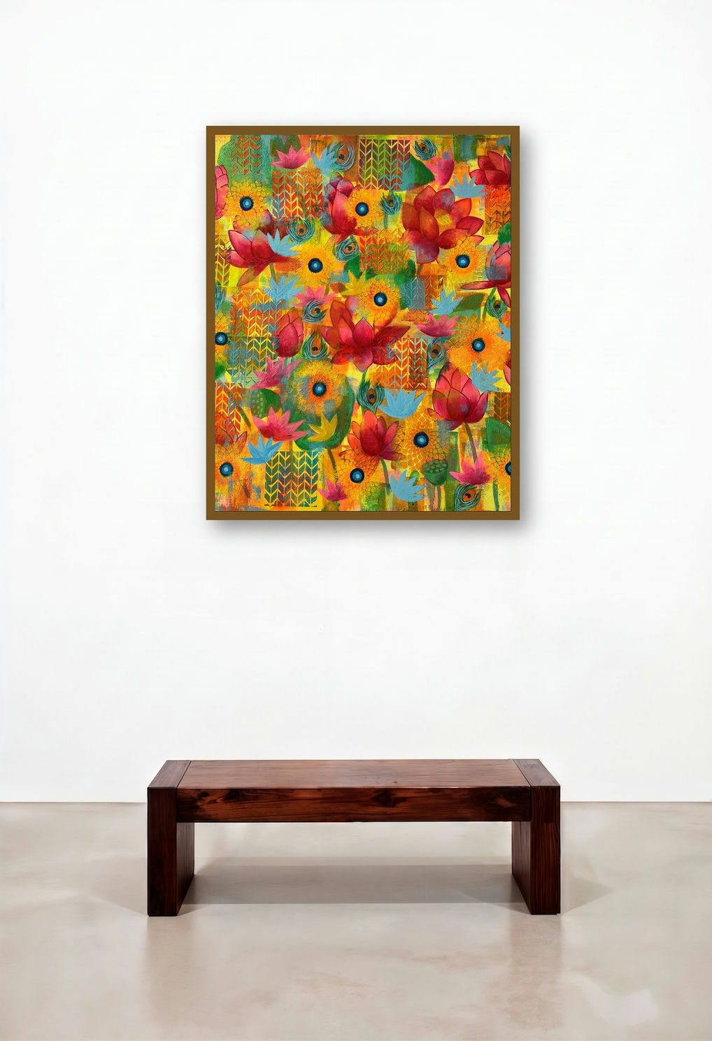 Indian Summer (Celestial Dance) by artist Amita Dand displayed in a Eclectic Penthouse