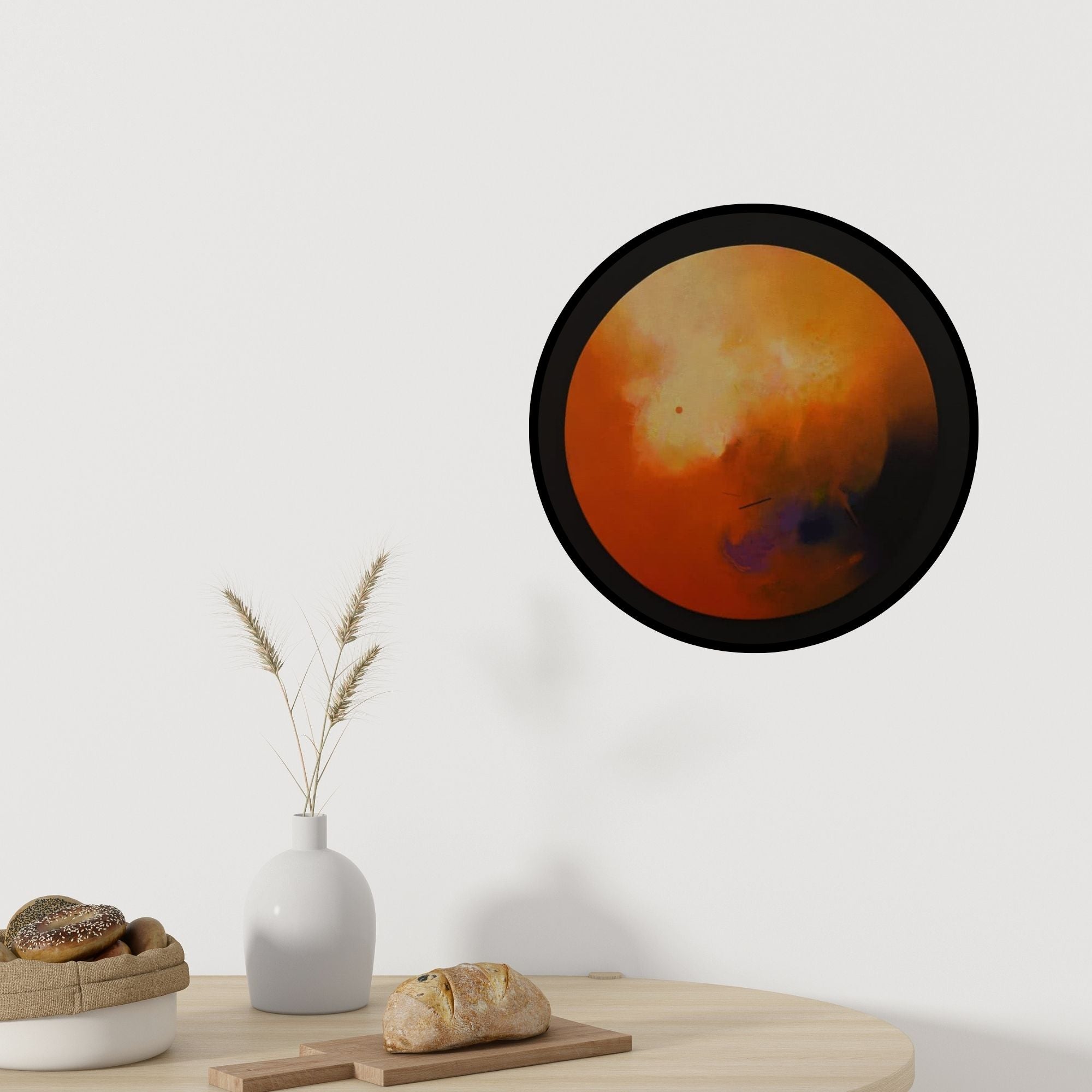 In-situ view of Sachin Sagare's 'The Indian Woman 1' painting in a room