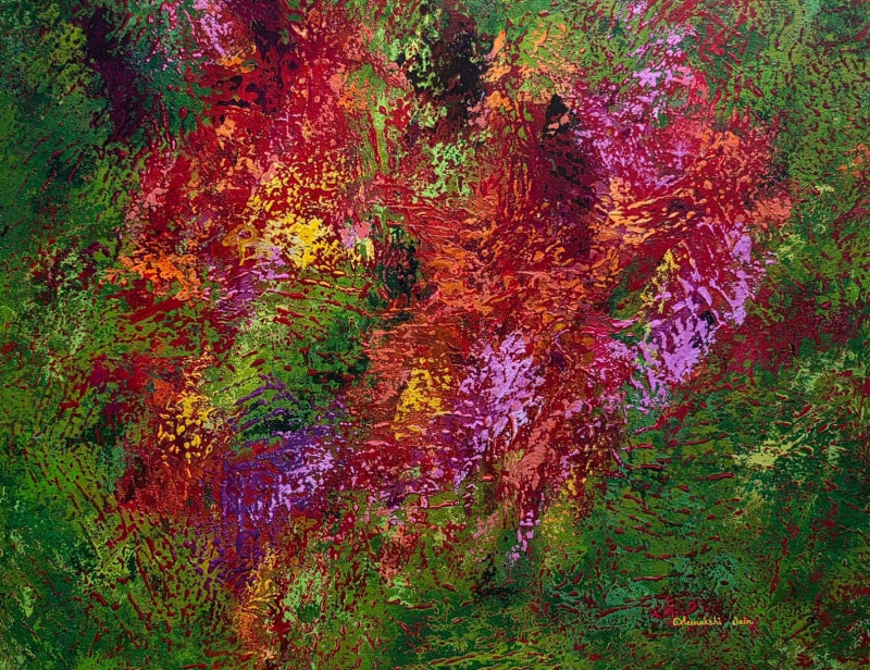 Infinite Whispers' abstract acrylic painting by artist Meenakshi Jain, 24x30 inch, on canvas