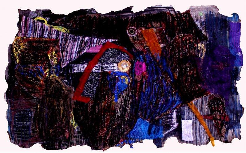 Abstract mixed media titled 'Infinity Of Nature 2', 61x92 inches, by artist Vipin Singh on Canvas