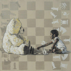 Figurative acrylic painting titled 'Informal II', 36x36 inches, by artist Manoj Sakale on Canvas