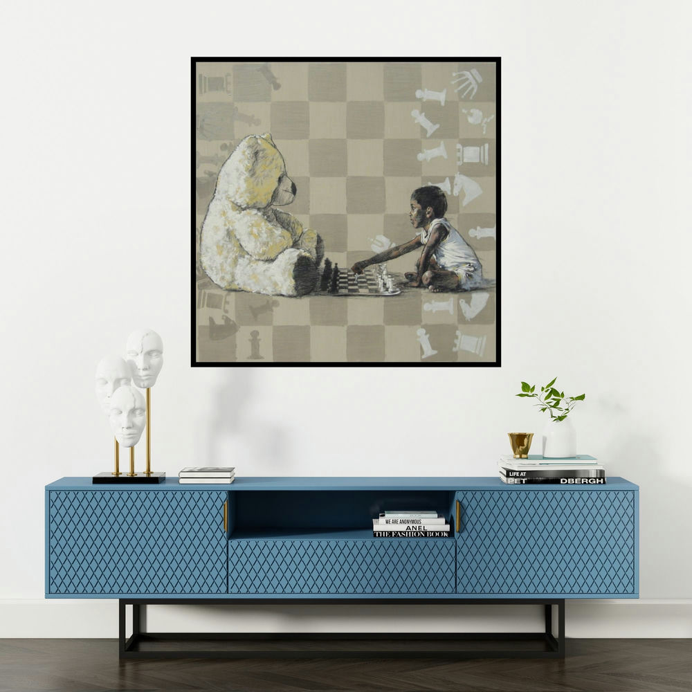 'Informal Ii' painting by Manoj Sakale shown on a wall in a furnished room.