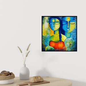 In-situ view of Nitu Chhajer's 'Inner Harmony' painting in a room