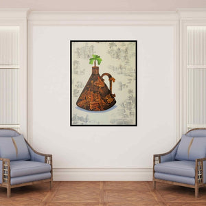 In-situ view of Manjunath Wali's 'Inner Light 2 (Pot of Memories)' painting in a room