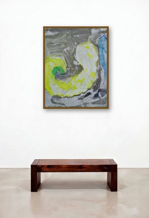 Inner Self 4 (Whispering Winds) by artist Seema Kadam displayed in a Rustic Hallway