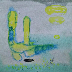 Inner Self 6 (Emergence) by Seema Kadam, Original Acrylic Ink Abstract Painting on Paper, X-Small Square Wall Art