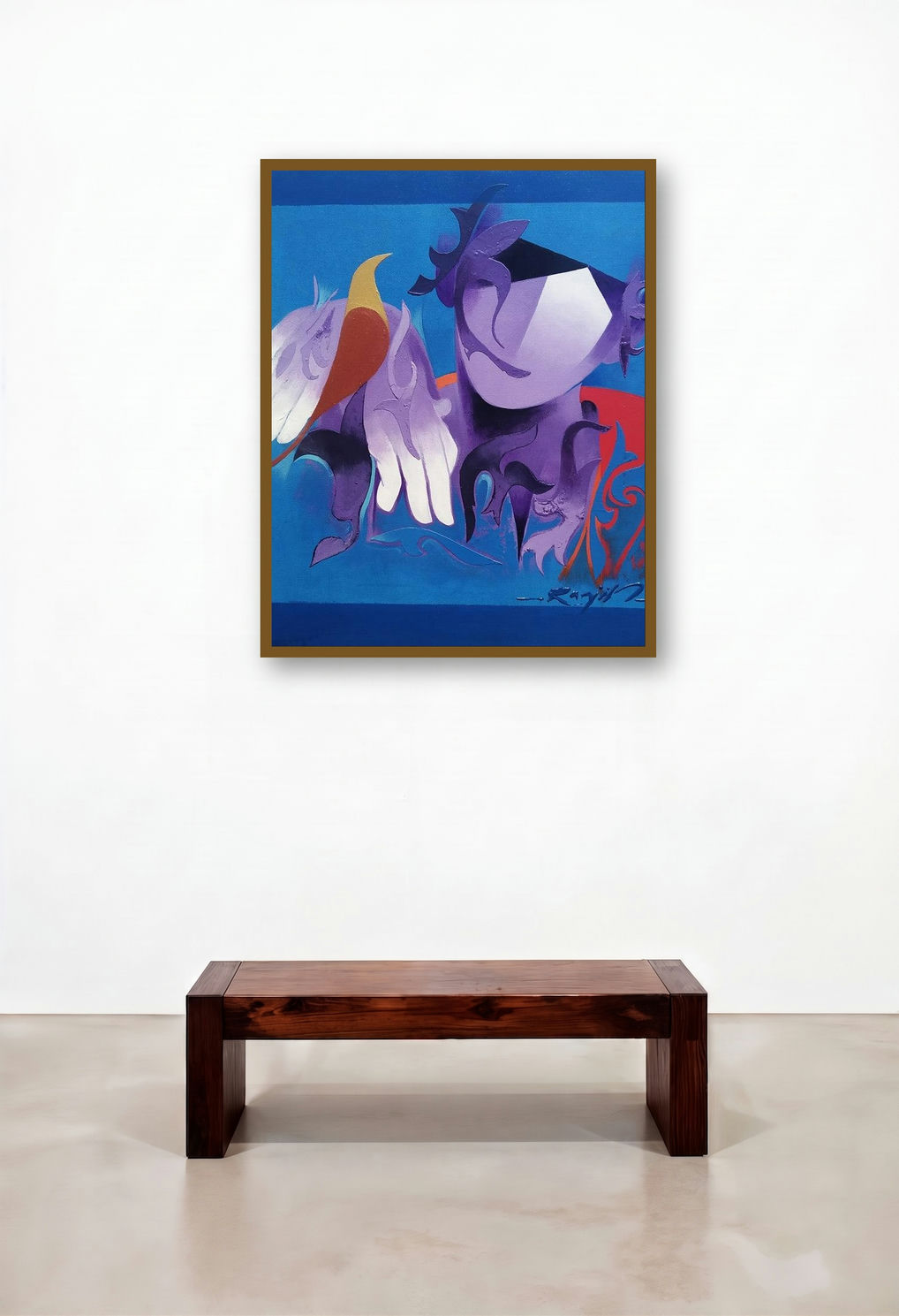 Inspiration 12 (Mystical Guardian) by artist Ranjit Singh Kurmi displayed in a Art Deco Executive Office