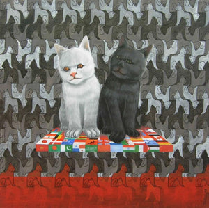 Internal Conflicts (Unity in Diversity) by Kushal Kumar, Original Acrylic Contemporary Painting on Canvas, Medium Square Wall Art