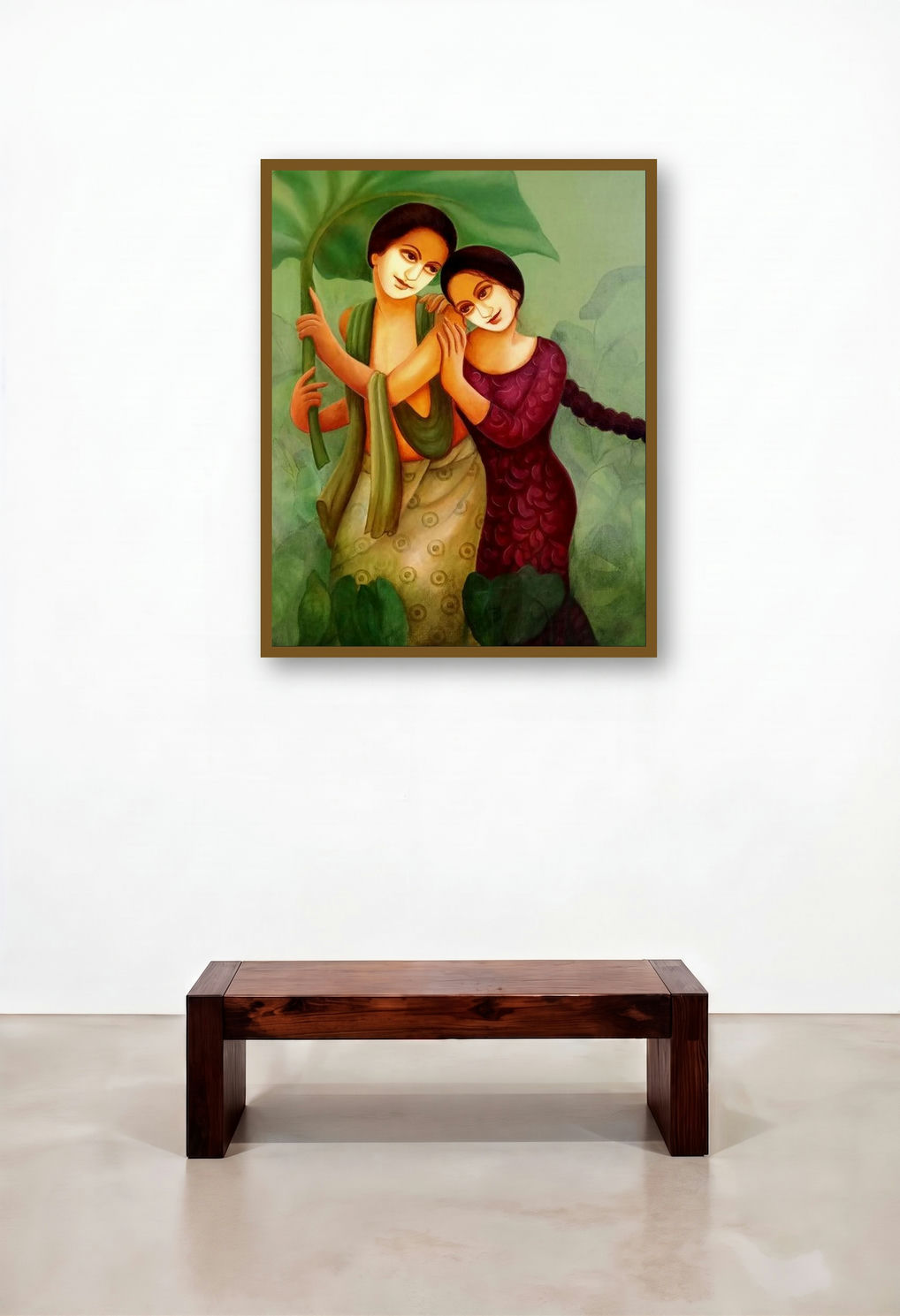 Intimate Love 3 by artist Monalisa Sarkar displayed in a Elegant Living Room
