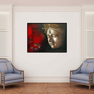 In-situ view of Palash Halder's 'Intuition Of Inner Eye' painting in a room