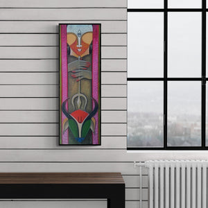 Preview of 'The Invincible 10 (Divine Majesty)' Painting by Anupam Pal shown on a wall in a furnished room.